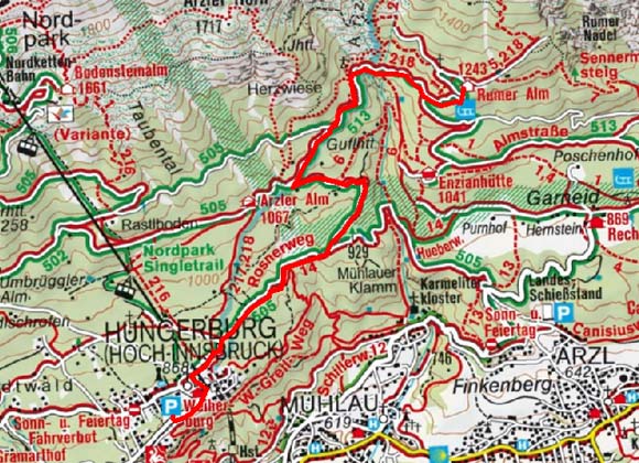 Rumer Alm von der Hungerburg Rumer Alm von der Hungerburg