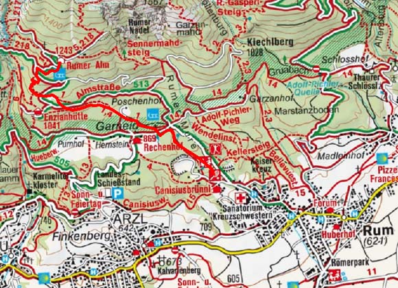 Rumer Alm vom Karwendelparkplatz Rum Rumer Alm vom Karwendelparkplatz Rum