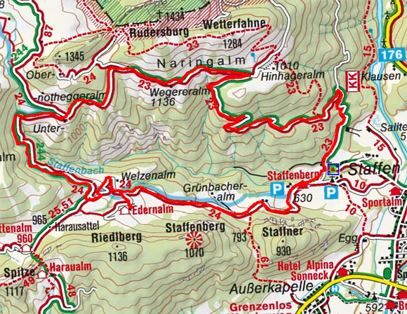 Edern Alm-Naringalm Rundwanderung von Kössen Edern Alm-Naringalm Rundwanderung von Kössen