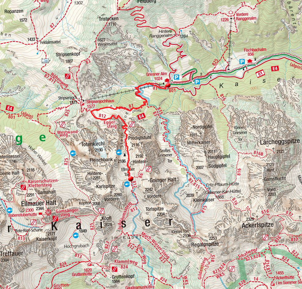 Ellmauer Tor (1980) von der Griesner Alm Ellmauer Tor (1980) von der Griesner Alm