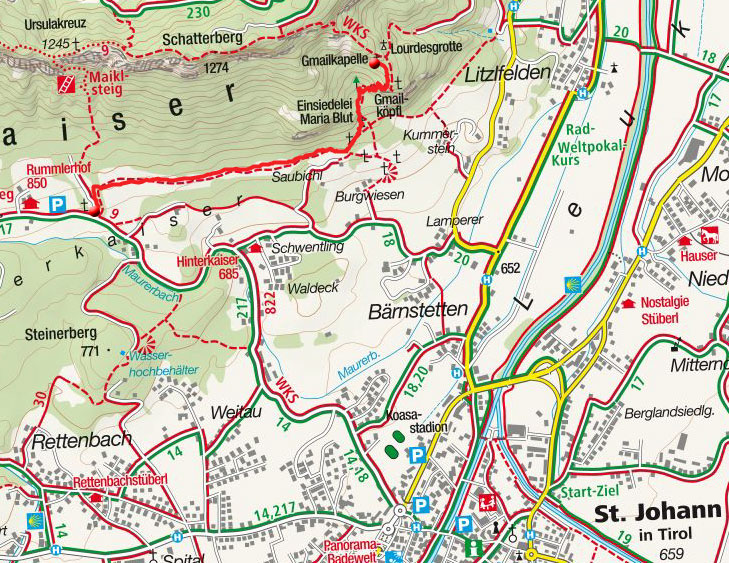Gmailkapelle vom Wanderparkplatz Rummlerhof Gmailkapelle vom Wanderparkplatz Rummlerhof