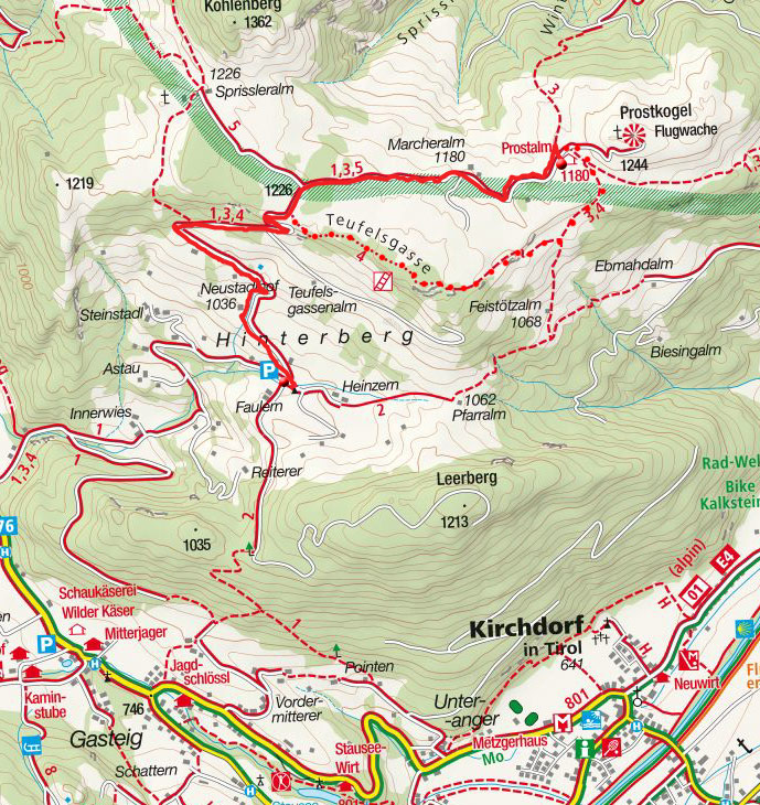 Prostalm (1180m) vom Parkplatz Hinterberg Prostalm (1180m) vom Parkplatz Hinterberg