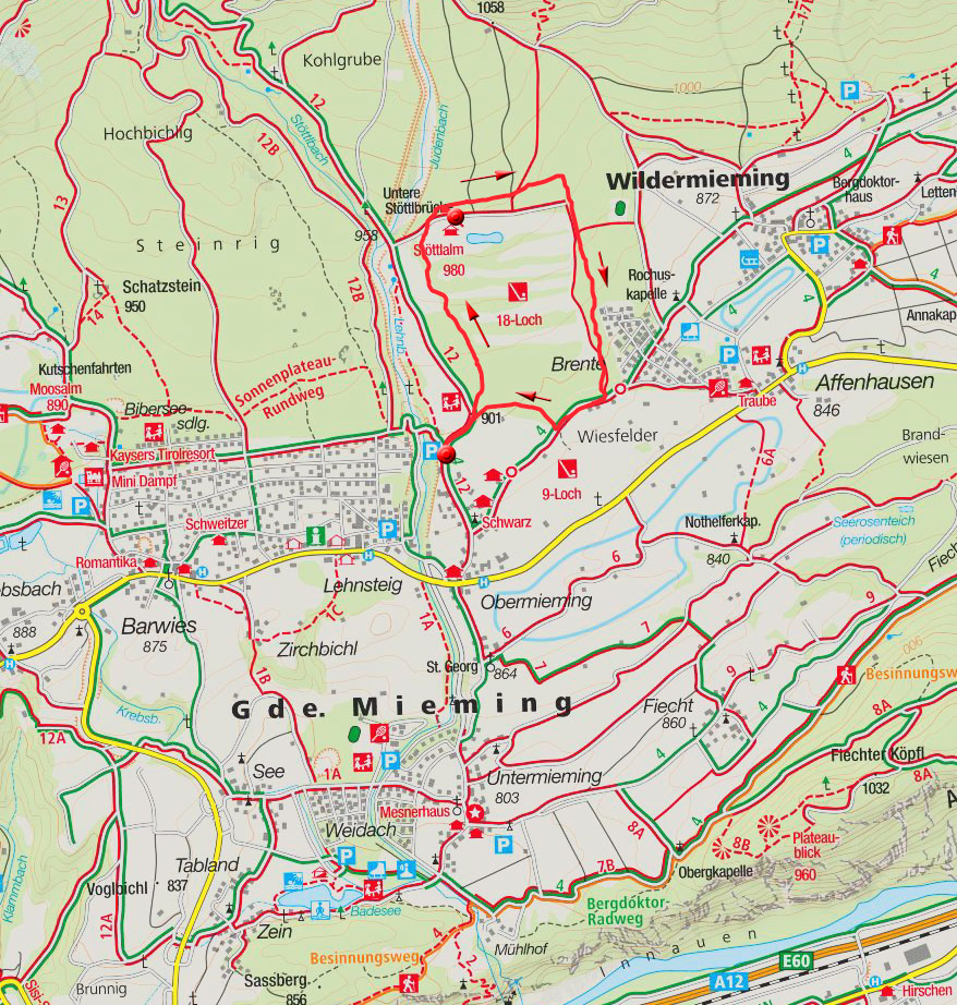 Golf-Rundwanderweg am Mieminger Plateau Golf-Rundwanderweg am Mieminger Plateau