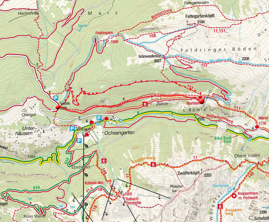 Wanderung vom Sattele zum Gasthof Marlstein Wanderung vom Sattele zum Gasthof Marlstein