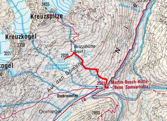 Samoarsee (Brizzisee), 2.920 m Samoarsee (Brizzisee), 2.920 m
