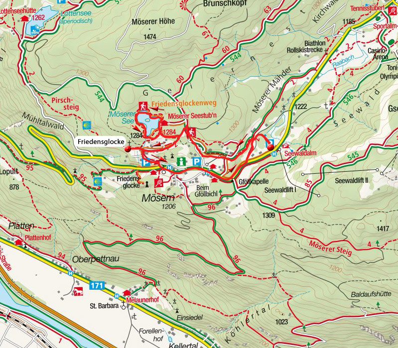 Friedens-Glocken-Wanderweg bei Mösern Friedens-Glocken-Wanderweg bei Mösern