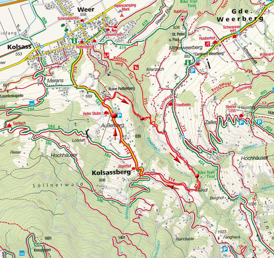 Hängebrücken-Rundwanderung am Kolsassberg Hängebrücken-Rundwanderung am Kolsassberg