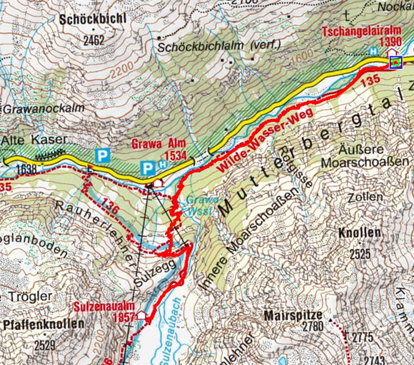 Wilde Wasser Weg Tschangelairalm – Sulzenaualm Wilde Wasser Weg Tschangelairalm – Sulzenaualm