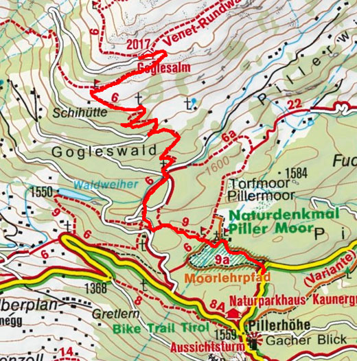 Gogles Alm von der Pillerhöhe Gogles Alm von der Pillerhöhe