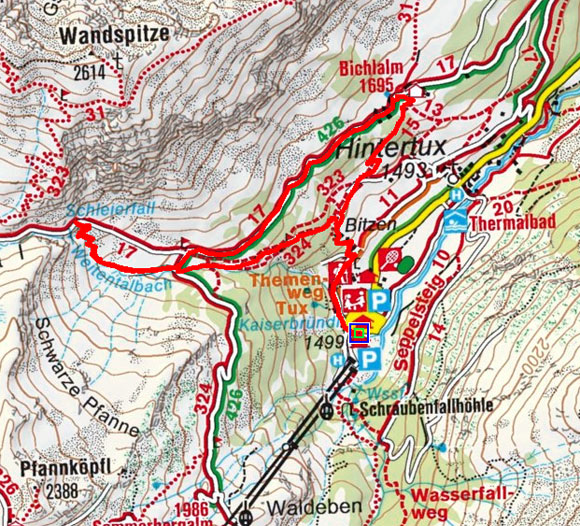Schleierwasserfall-Rundwanderung von Hintertux Schleierwasserfall-Rundwanderung von Hintertux