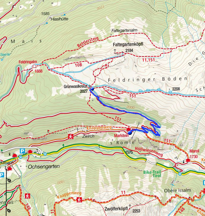 Grünwaslkreuz (2027m) von Marlstein - Winterwanderung Grünwaslkreuz (2027m) von Marlstein - Winterwanderung