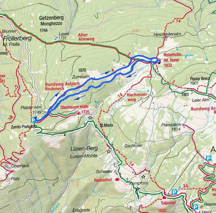 Naturhotel Runa vom Parkplatz Zumis Naturhotel Runa vom Parkplatz Zumis