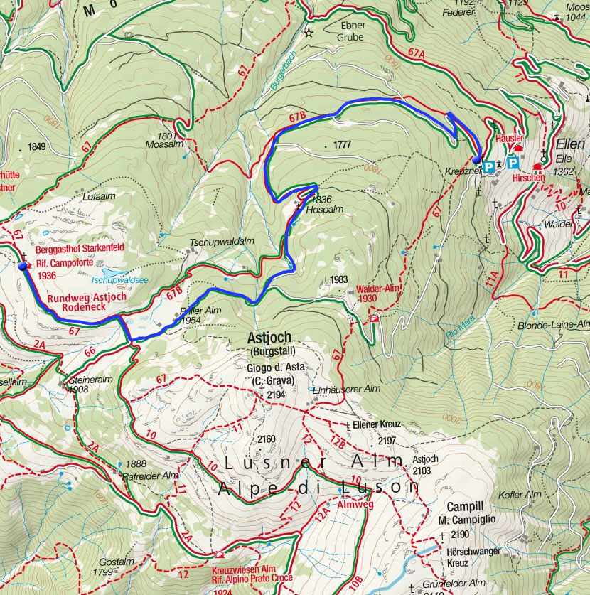 Starkenfeldhütte – Winterwanderweg von Ellen im Pustertal Starkenfeldhütte – Winterwanderweg von Ellen im Pustertal