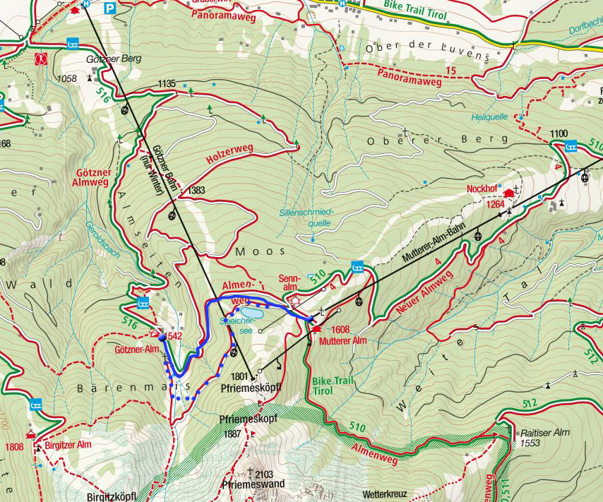 Götzner Alm - Winterwanderweg von der Muttereralmbahn Götzner Alm - Winterwanderweg von der Muttereralmbahn