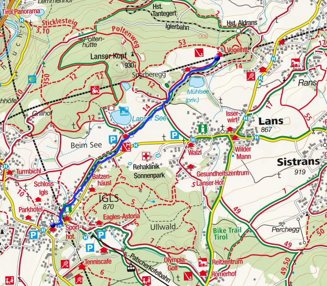 Winterwanderweg Golfplatz Lans - Igls Winterwanderweg Golfplatz Lans - Igls