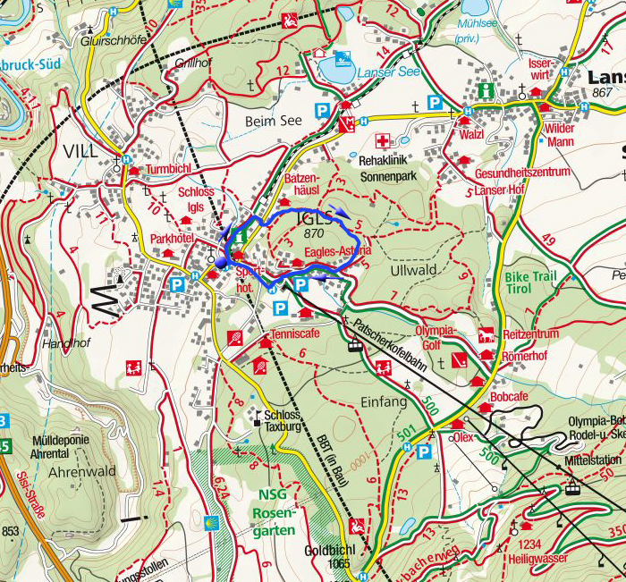 Winterwanderweg Ullwald in Igls Winterwanderweg Ullwald in Igls