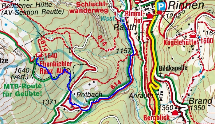 Ehenbichler Alm (1694m) von Rinnen bei Berwang Ehenbichler Alm (1694m) von Rinnen bei Berwang