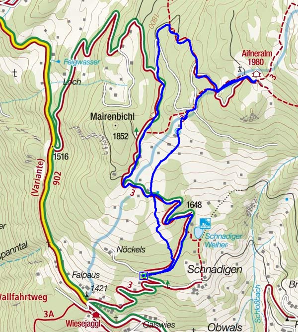 Aifner Alm (1980 m) von Falpaus/Schnadigen Aifner Alm (1980 m) von Falpaus/Schnadigen