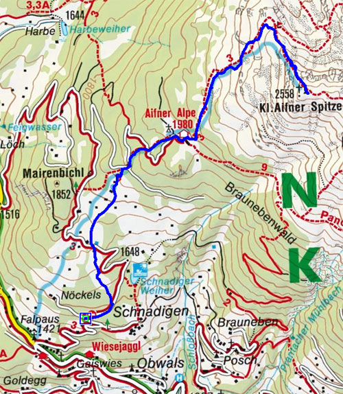 Kleine Aifner Spitze (2558 m) von Falpaus Kleine Aifner Spitze (2558 m) von Falpaus