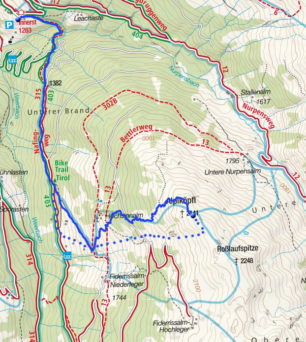 Alplköpfl (2141m) von Innerst Alplköpfl (2141m) von Innerst