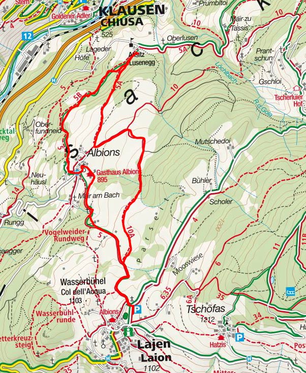 Ansitz Lusenegg von Lajen - Rundwanderung Ansitz Lusenegg von Lajen - Rundwanderung