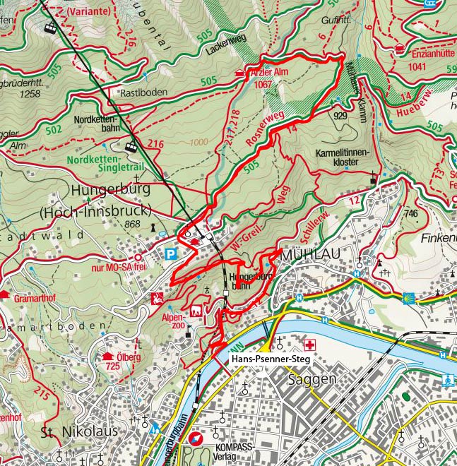 Arzler Alm vom Hans-Psenner-Steg Arzler Alm vom Hans-Psenner-Steg