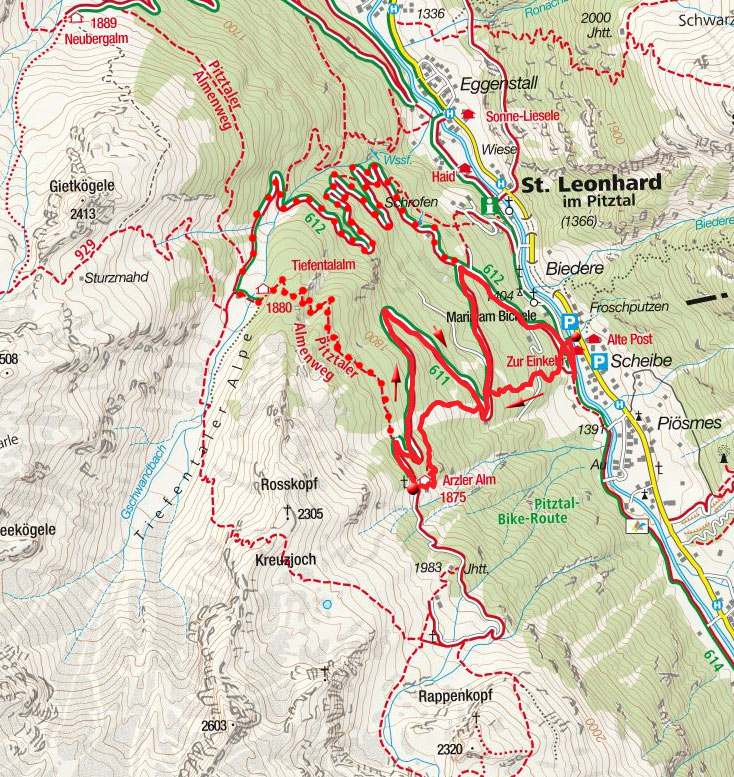 Arzler Alm von Scheibe Arzler Alm von Scheibe