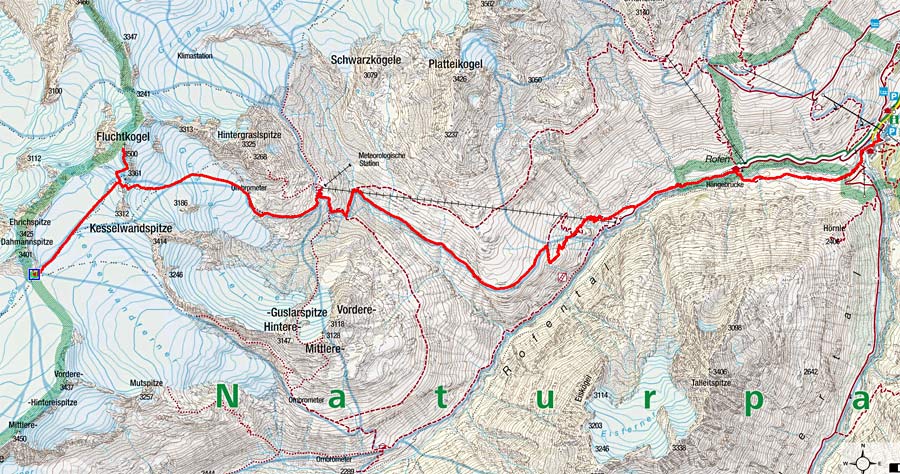 Brandenburger Haus – Fluchtkogel – Vernagthütte - Vent Brandenburger Haus – Fluchtkogel – Vernagthütte - Vent