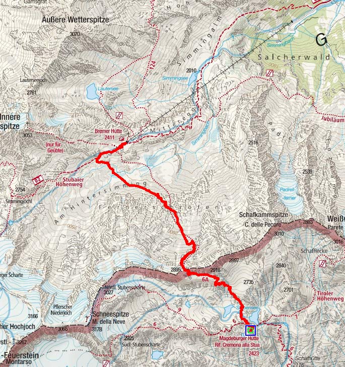 Magdeburger Hütte – Bremer Scharte – Bremer Hütte Magdeburger Hütte – Bremer Scharte – Bremer Hütte