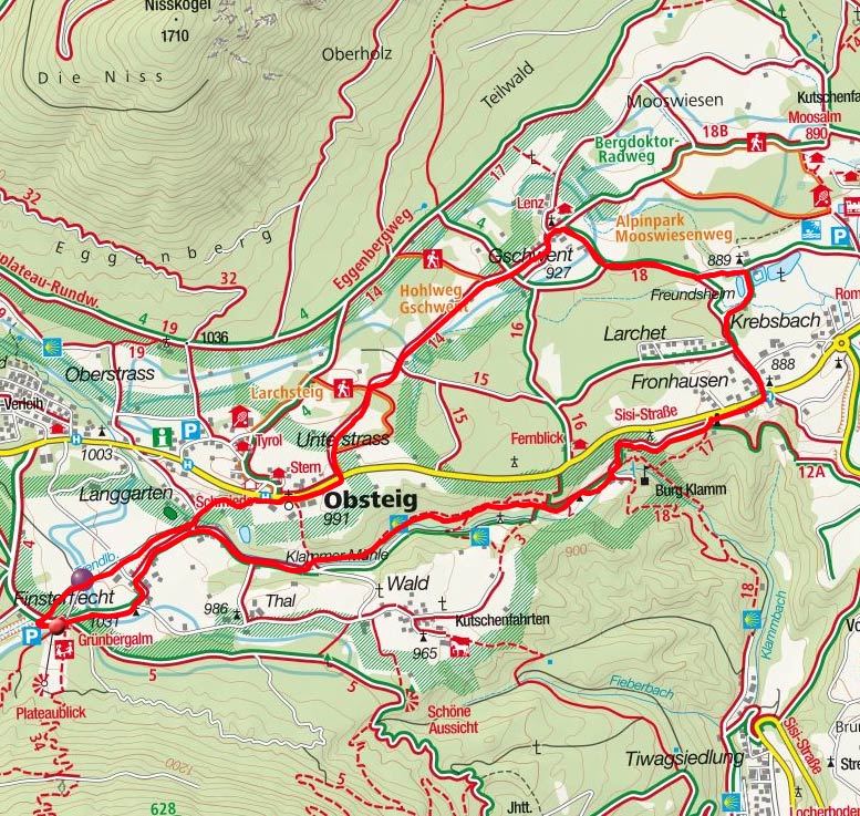Burg Klamm - Gschwent Rundwanderung Burg Klamm - Gschwent Rundwanderung