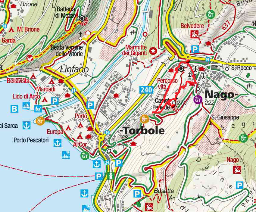 Castel Penede Rundwanderung von Nago Castel Penede Rundwanderung von Nago
