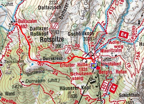 Dalfazalm von der Erfurter Hütte Dalfazalm von der Erfurter Hütte
