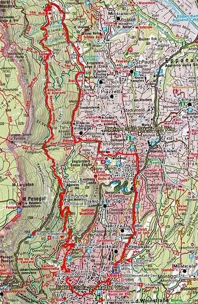 Kaltern - Eppaner Höhenweg - Buchwald Kaltern - Eppaner Höhenweg - Buchwald