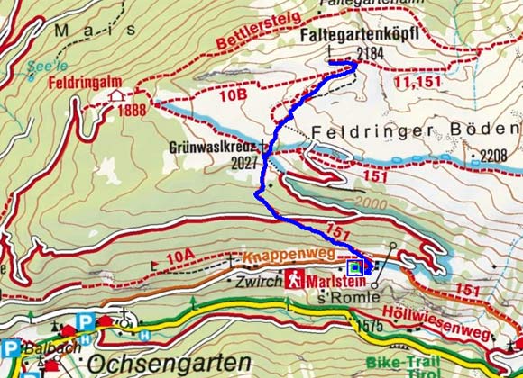 Faltegartenköpfl (2184 m) von Marlstein Faltegartenköpfl (2184 m) von Marlstein