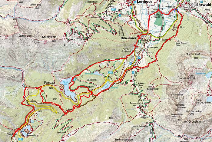 Von Ehrwald über den Fernpass zum Fernsteinsee Von Ehrwald über den Fernpass zum Fernsteinsee