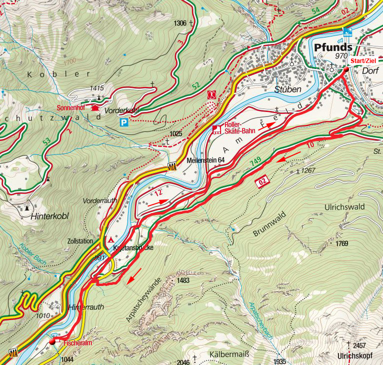 Fischer Alm & Tschingls Runde von Pfunds Fischer Alm & Tschingls Runde von Pfunds