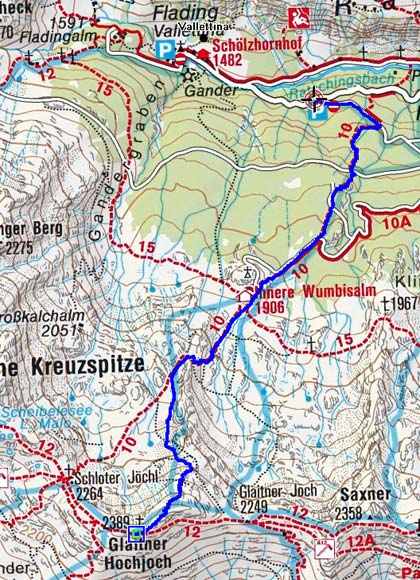 Schlotterjoch (2389 m) aus dem Ratschingstal Schlotterjoch (2389 m) aus dem Ratschingstal