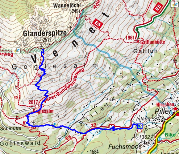 Glanderspitze (2512 m) von Piller Glanderspitze (2512 m) von Piller