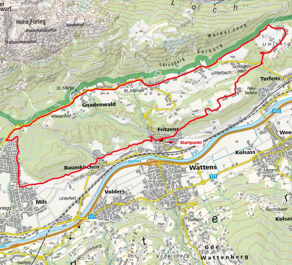 Gnadenwald – Eggen Runde von Fritzens Gnadenwald – Eggen Runde von Fritzens