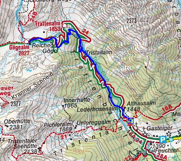 Göge Alm (2027 m) von Weissenbach Göge Alm (2027 m) von Weissenbach