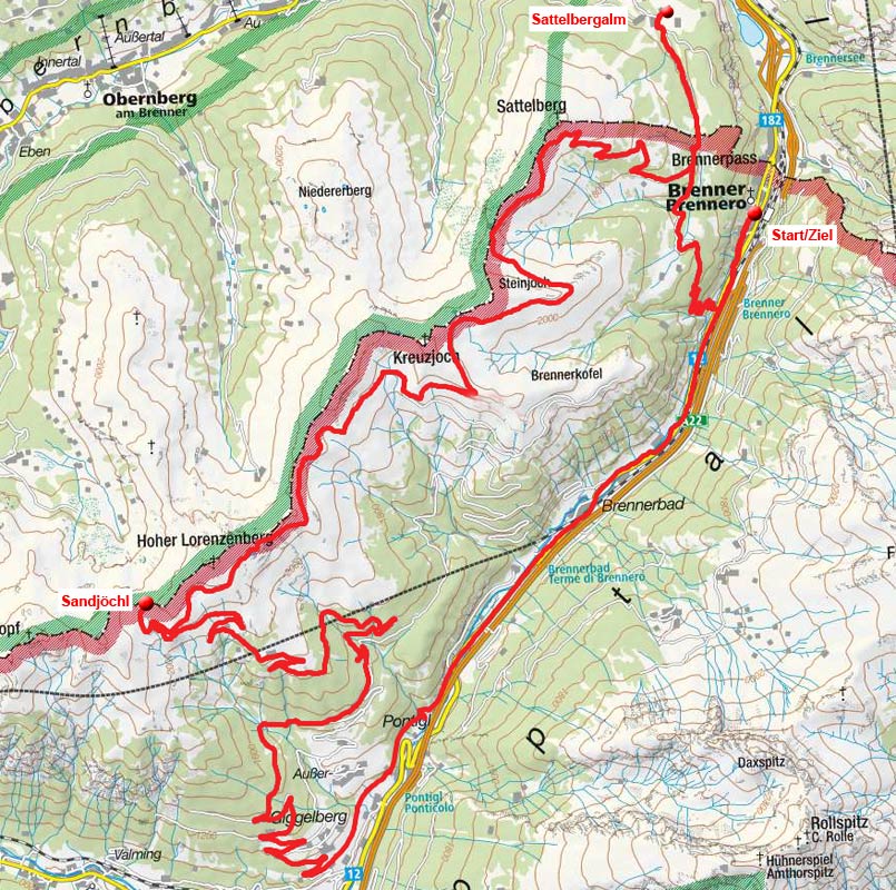 Brenner – Grenzkammrunde vom Brenner-Ort Brenner – Grenzkammrunde vom Brenner-Ort