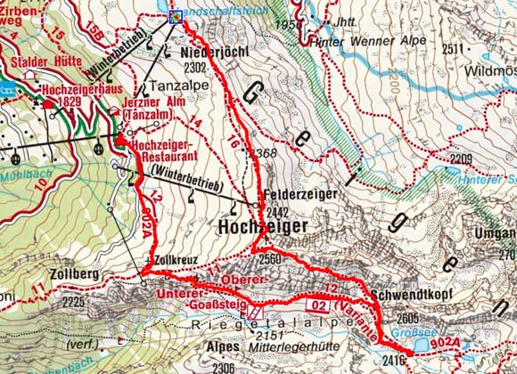 Über den Hochzeiger zum Groaßsee Über den Hochzeiger zum Groaßsee