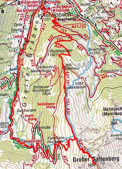 Großer Galtenberg (2424 m) von Inneralpbach Großer Galtenberg (2424 m) von Inneralpbach
