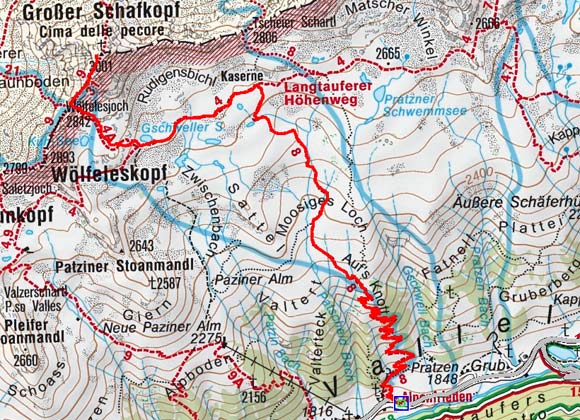 Großer Schafkopf (3001 m) aus dem Langtauferer Tal Großer Schafkopf (3001 m) aus dem Langtauferer Tal