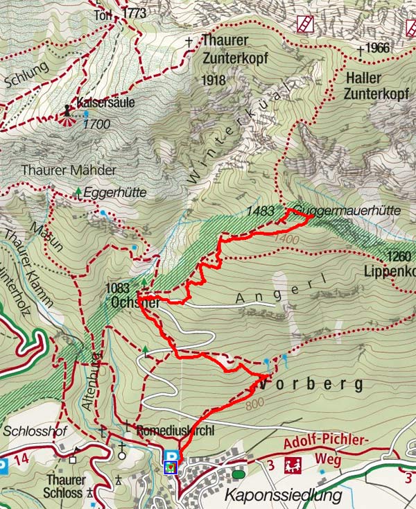 Guggermauer Hütte & Gerschaffl von Thaur Guggermauer Hütte & Gerschaffl von Thaur