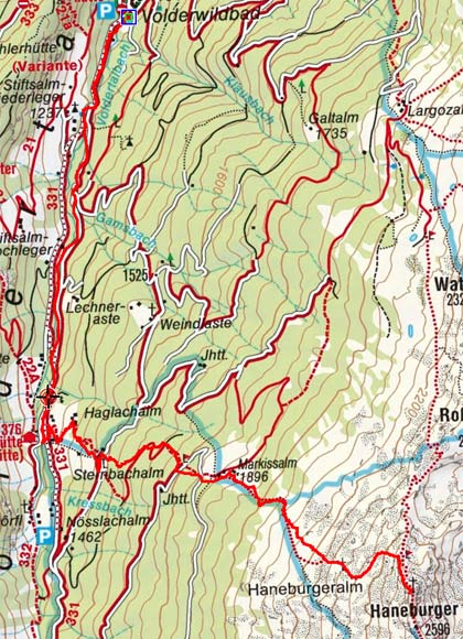 Haneburger (2596 m) vom Volderwildbad Haneburger (2596 m) vom Volderwildbad