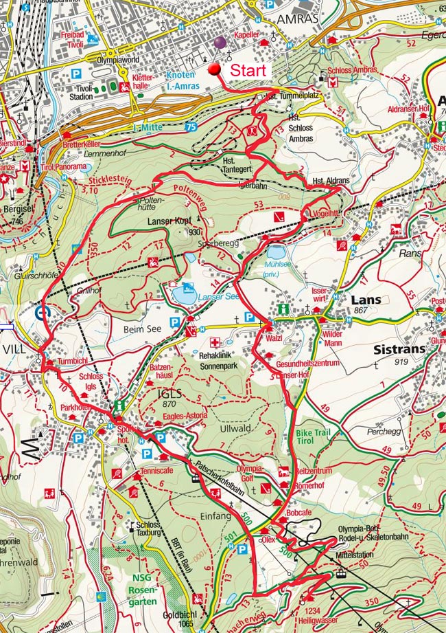 Alpengasthaus Heiligwasser von Amras über Vill-Igls Alpengasthaus Heiligwasser von Amras über Vill-Igls