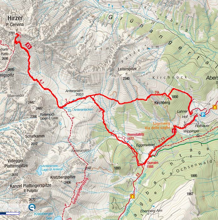 Hirzer, 2.781m von Aberstückl, Sarntal Hirzer, 2.781m von Aberstückl, Sarntal