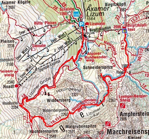 Schneiderspitze (2156 m) und Hochtennbodensteig Schneiderspitze (2156 m) und Hochtennbodensteig