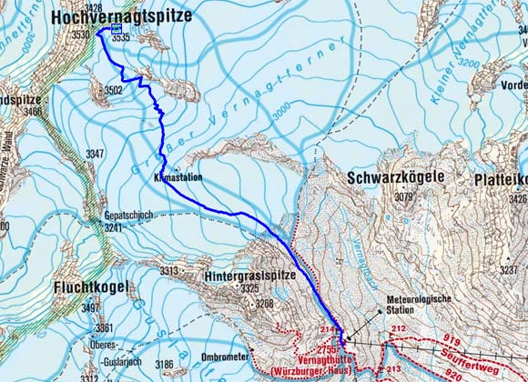 Hochvernagtspitzen (3530/3535 m) von der Vernagthütte Hochvernagtspitzen (3530/3535 m) von der Vernagthütte